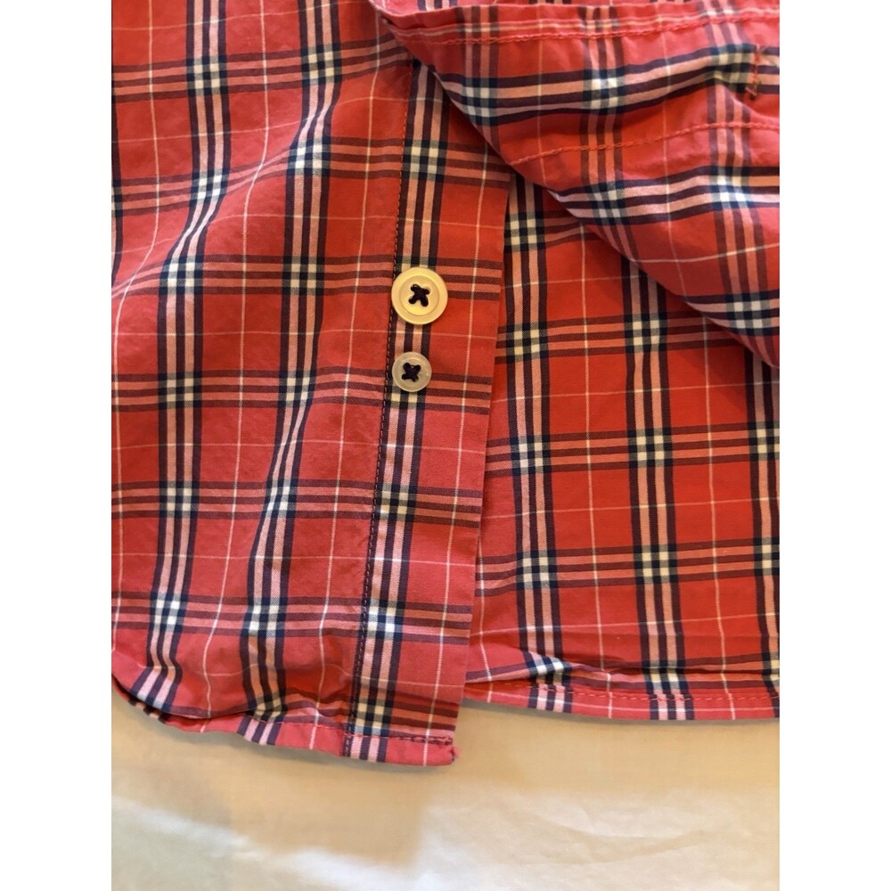 ORVIS Active Fit Heritage Wash 100% Cotton Red Plaid Long Sleeve Casual Shirt L - Picture 6 of 8